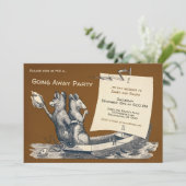 ヴィンテージのカスタマイズ可能な遠くにパーティの招待状 招待状 (スタンド正面)