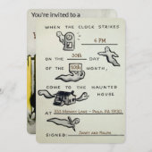 ヴィンテージのカスタマイズ可能ハローウィンパーティ 招待状 (正面/裏面)