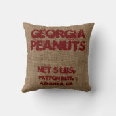 ヴィンテージのカスタムなバーラップピーナツ広告 クッション (裏面)