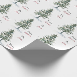 ヴィンテージのカスタムクリスマスツリーの名前と名前 ラッピングペーパー