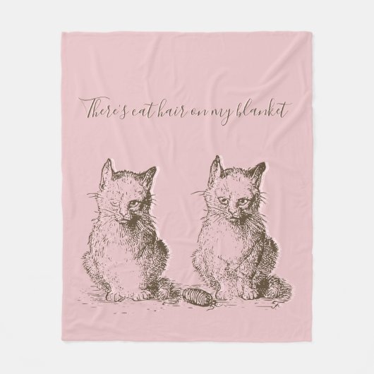 ヴィンテージのカチカチ猫の毛が私の上にある フリースブランケット (正面)