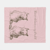 ヴィンテージのカチカチ猫の毛が私の上にある フリースブランケット (正面(横))