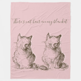 ヴィンテージのカチカチ猫の毛が私の上にある フリースブランケット