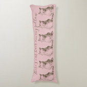 ヴィンテージのカチカチ猫の毛が私の上にある ボディピロー (正面縦)