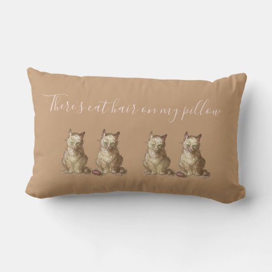 ヴィンテージのカチカチ猫の毛が私の上にある ランバークッション (裏面)