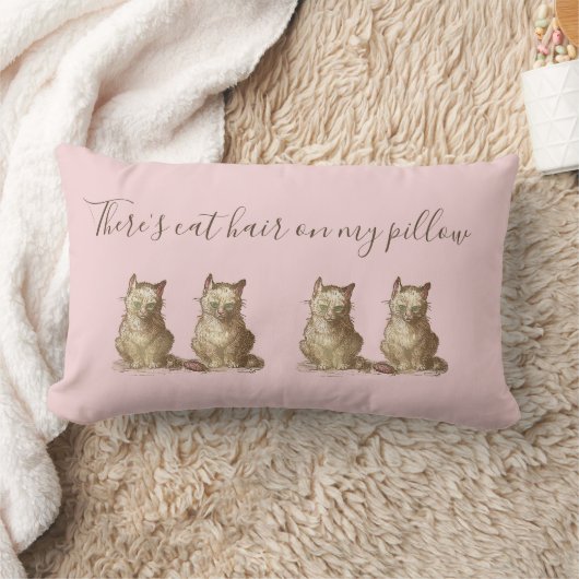 ヴィンテージのカチカチ猫の毛が私の上にある ランバークッション (ブランケット)