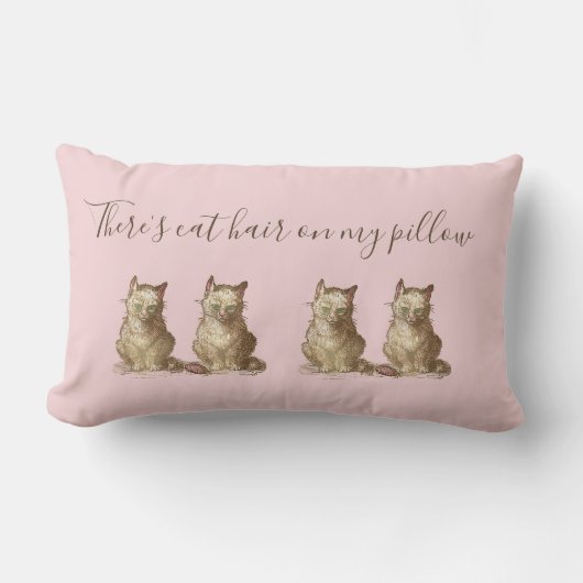 ヴィンテージのカチカチ猫の毛が私の上にある ランバークッション (正面)