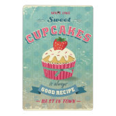 ヴィンテージのカップケーキの印のイラストレーション ミニクリップボード (裏面)