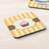 ヴィンテージのカップケーキの背景 コースター (左側)
