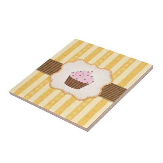 ヴィンテージのカップケーキの背景 タイル (側面)