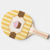 ヴィンテージのカップケーキの背景 卓球ラケット (横)