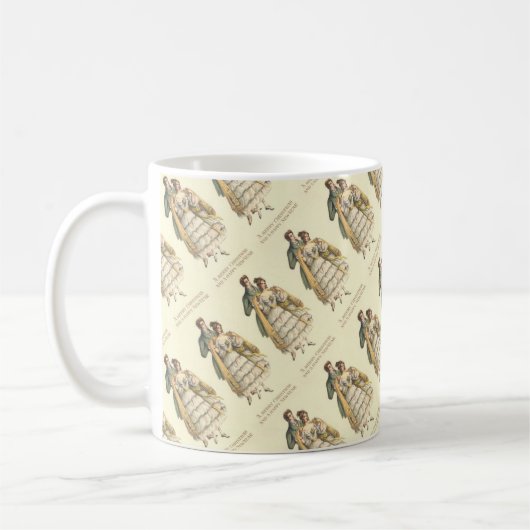 ヴィンテージのカップルのビクトリアンなクリスマスのマグ コーヒーマグカップ (左)