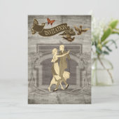 ヴィンテージのカップルの結婚式招待状 招待状 (スタンド正面)