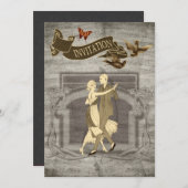 ヴィンテージのカップルの結婚式招待状 招待状 (正面/裏面)