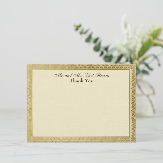 ヴィンテージのカトリック教の十字のパーソナライズ感謝していしています サンキューカード (スタンド正面)