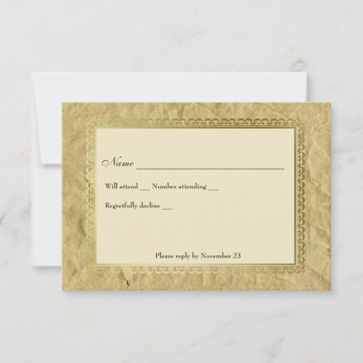 ヴィンテージのカトリック教の十字のrsvp 出欠カード (正面)