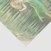 ヴィンテージのカニと魚の人魚航海の 薄葉紙 (詳細)