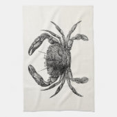 ヴィンテージのカニのアンティークによってはパーソナライズなテンプレートが斜め飛行します キッチンタオル (縦)