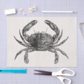 ヴィンテージのカニのアンティークによってはパーソナライズなテンプレートが斜め飛行します 薄葉紙 (クラフト)