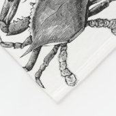 ヴィンテージのカニのスケッチ フリースブランケット (角)