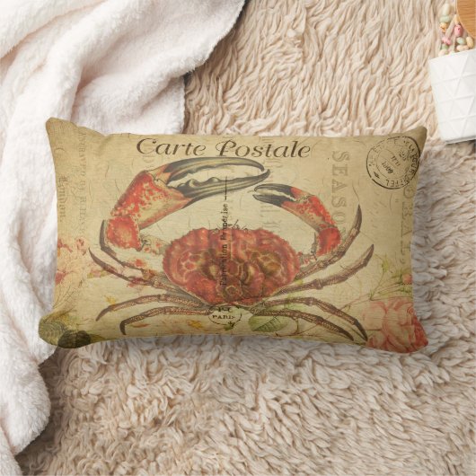 ヴィンテージのカニの腰神経の枕献立表Postale ランバークッション (ブランケット)