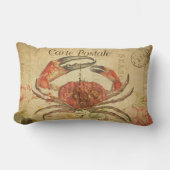 ヴィンテージのカニの腰神経の枕献立表Postale ランバークッション (正面)