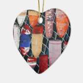 ヴィンテージのカニの魚釣りのブイ セラミックオーナメント (左)