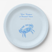 ヴィンテージのカニパーソナライズされたズ ペーパープレート (正面)