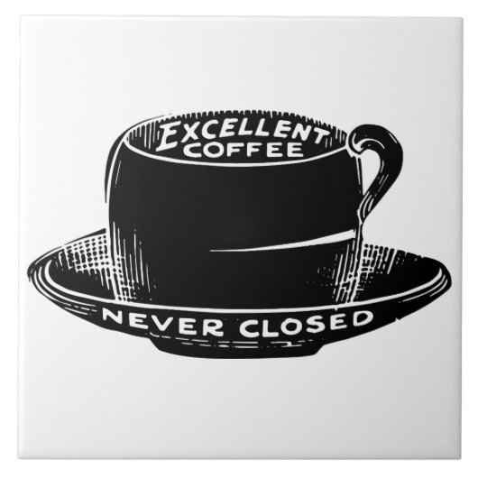 ヴィンテージのカフェのコーヒー印のセラミックタイル タイル (正面)