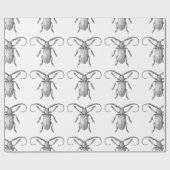 ヴィンテージのカブトムシのイラストレーションのギフトの紙 ラッピングペーパー (フラット)