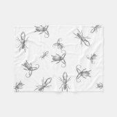 ヴィンテージのカブトムシのイラストレーション毛布 フリースブランケット (正面(横))