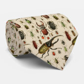 ヴィンテージのカブトムシの昆虫の昆虫学ベージュ色 ネクタイ (ロール)