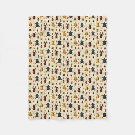 ヴィンテージのカブトムシ フリースブランケット (正面)