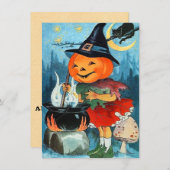 ヴィンテージのカボチャハロウィンの招待状 招待状 (正面/裏面)