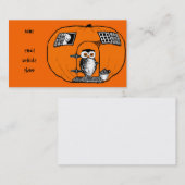 ヴィンテージのカボチャ家のフクロウ 名刺 (正面/裏面)