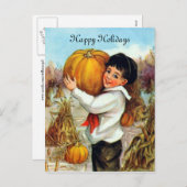 ヴィンテージのカボチャ シーズンポストカード (正面/裏面)