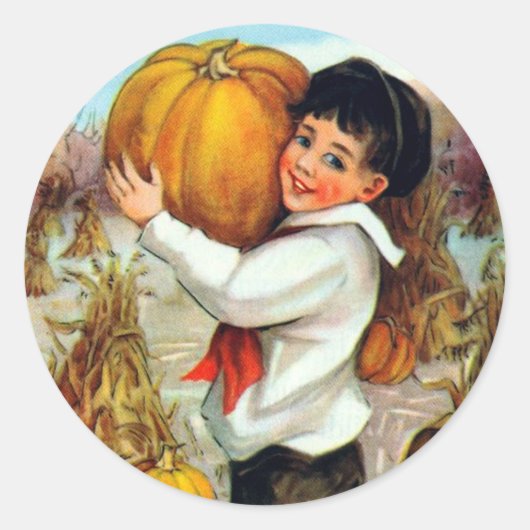 ヴィンテージのカボチャ ラウンドシール (正面)