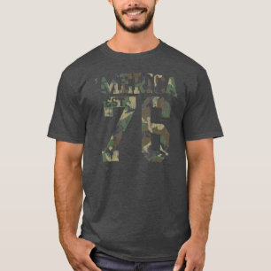 ヴィンテージのカムフラージュ「Merica米国東部標準時刻。 1776年 Tシャツ