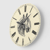 ヴィンテージのカメオの背パターン(の模様が)ある景 ラージ壁時計 (傾斜)