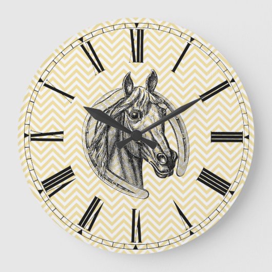 ヴィンテージのカメオの背パターン(の模様が)ある景 ラージ壁時計 (正面)