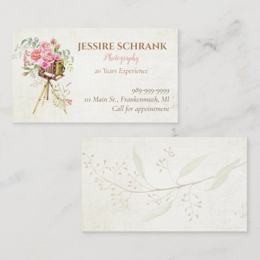 ヴィンテージのカメラが付いている写真撮影の名刺 名刺 (正面/裏面)