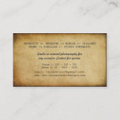 ヴィンテージのカメラのグランジな写真撮影の名刺 名刺 (裏面)