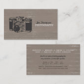 ヴィンテージのカメラのグランジな写真撮影の名刺 名刺 (正面/裏面)