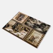 ヴィンテージのカメラのコラージュ ドアマット (アングル)