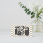 ヴィンテージのカメラのシェブロンのカメラマンの名刺 名刺 (スタンド正面)