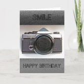 ヴィンテージのカメラのスマイルのハッピーバースデーカード カード (正面)
