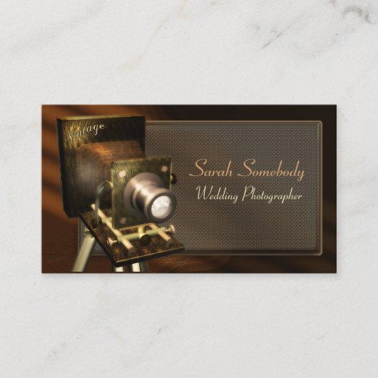 ヴィンテージのカメラのプロフィールカード 名刺 (正面)