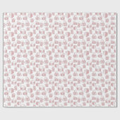 ヴィンテージのカメラのレトロパターン(白/ピンク) ラッピングペーパー (フラット)