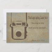 ヴィンテージのカメラの写真撮影によっては招待状カードが流れます 招待状 (正面)