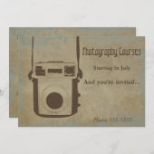 ヴィンテージのカメラの写真撮影によっては招待状カードが流れます 招待状 (正面/裏面)